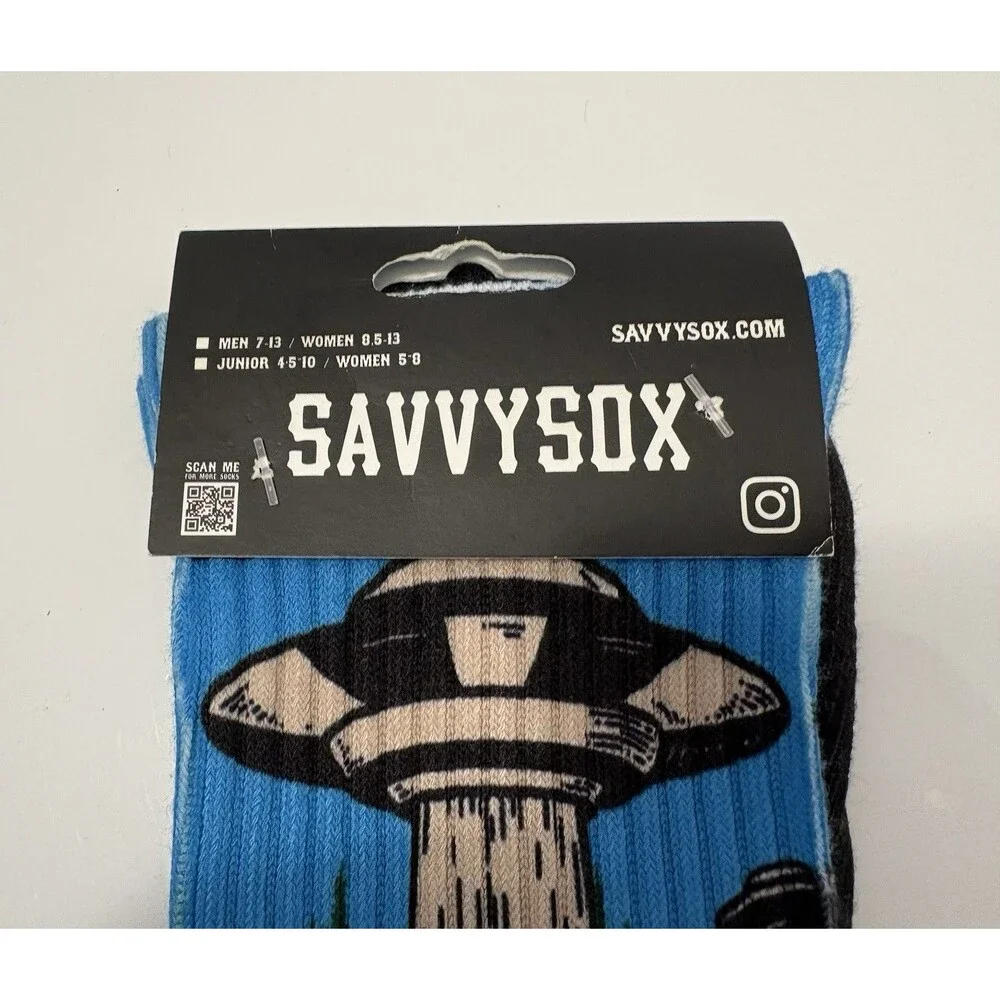 Savvysox Bigfoot UFO Socks Brand New Paranormal Forest